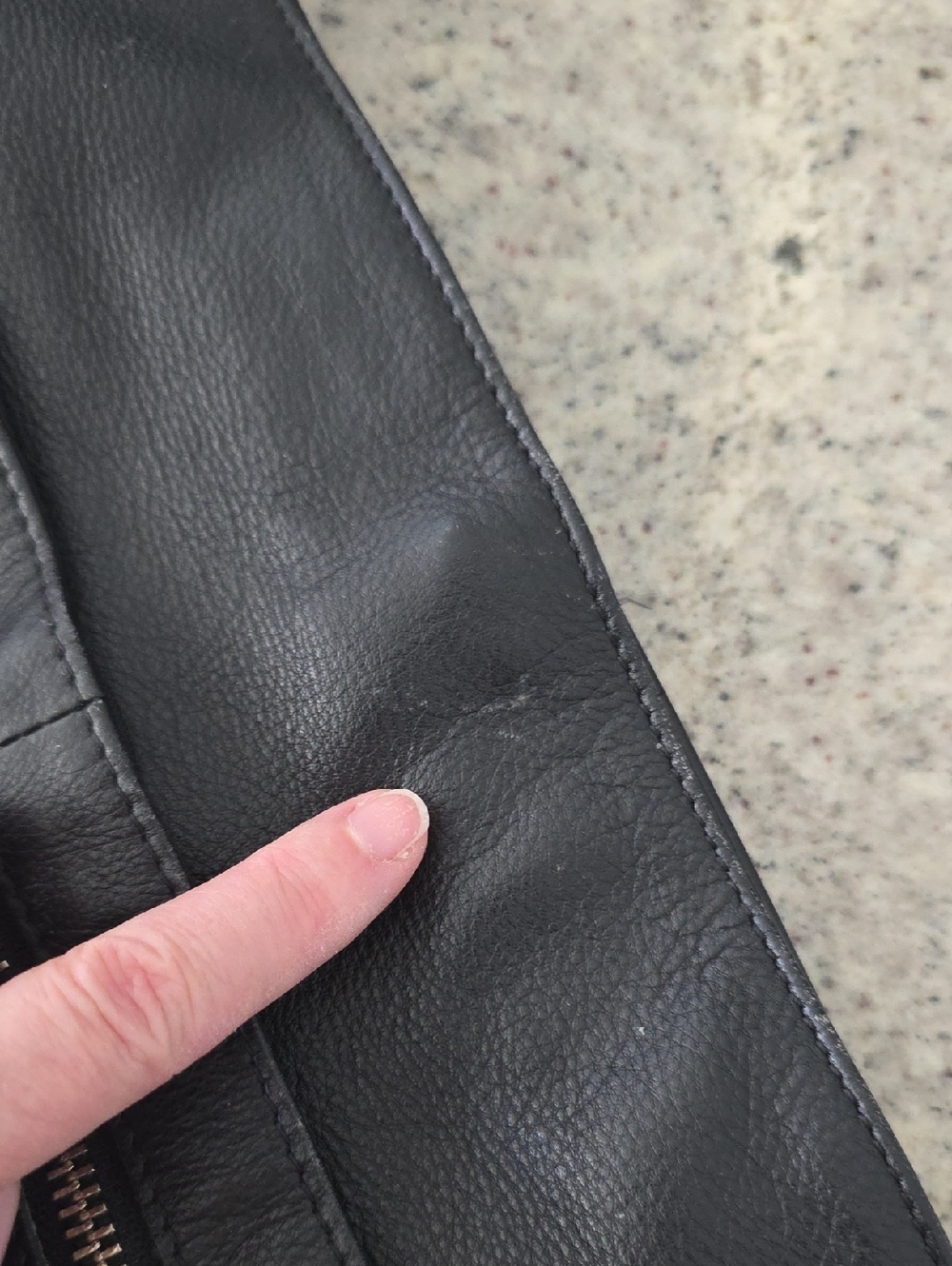 Black Leather Crossbody Bag with Front Zippers - Picture 8 of 12
